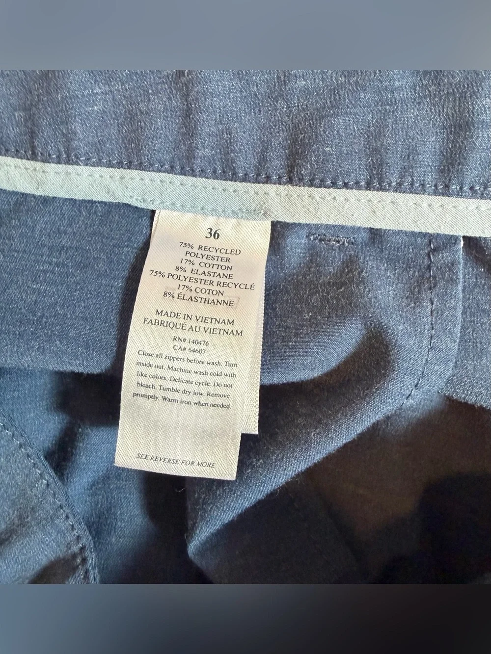 Faherty Men’s All Day Shorts 7” Blue Size 36 Chino Drawstring